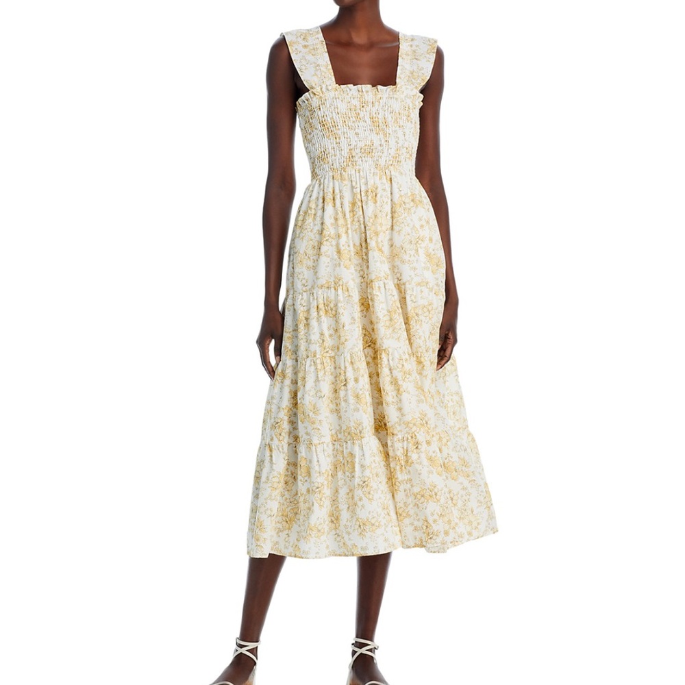 AQUA XL Floral Yellow Maxi Dress